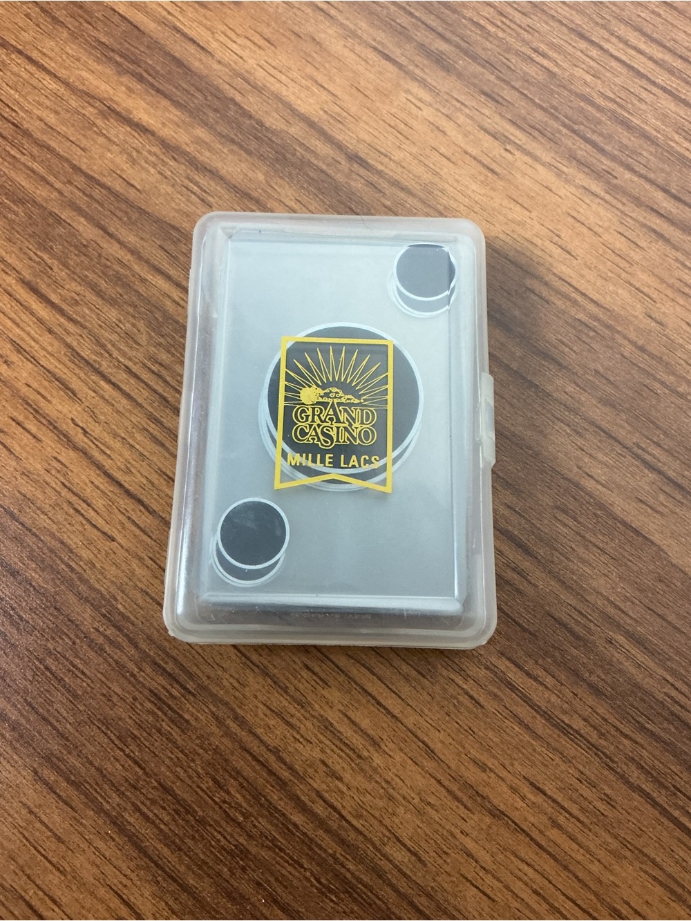 Vintage Grand Casino Mille Lacs Circular Transparent Clear Plastic Playing Cards